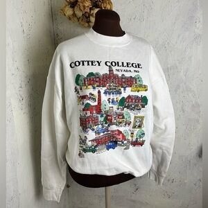 Vintage 1995 Barb McClain Illustrated Academic Sweatshirt Large